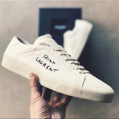 ysl white shoes men|saint laurent white shoes.